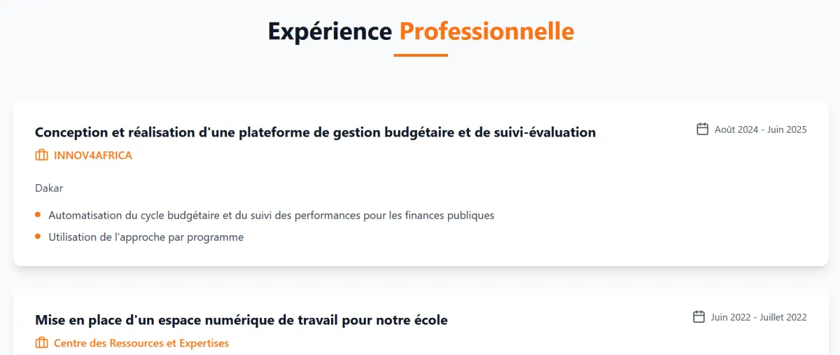Je propose de vous faire votre porfolio professionnel