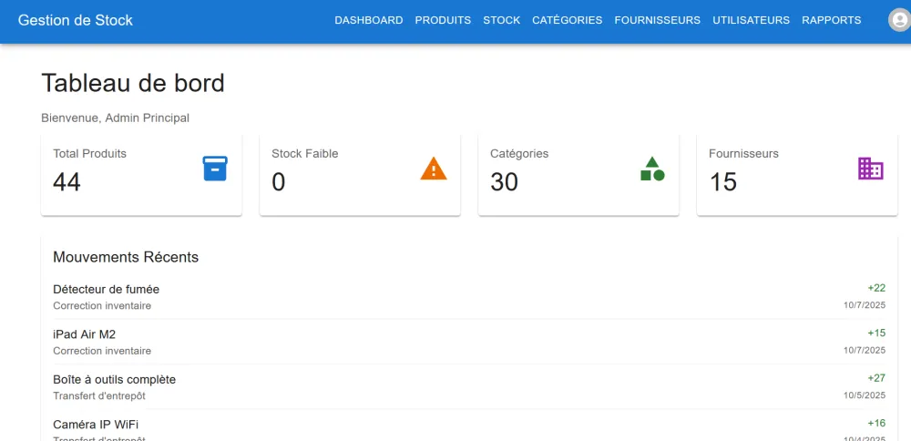 Application de Gestion de Stock pour les Commerçants